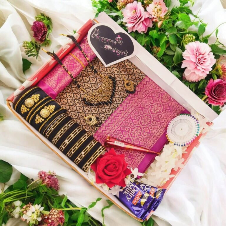 kanchi boron saree combo set