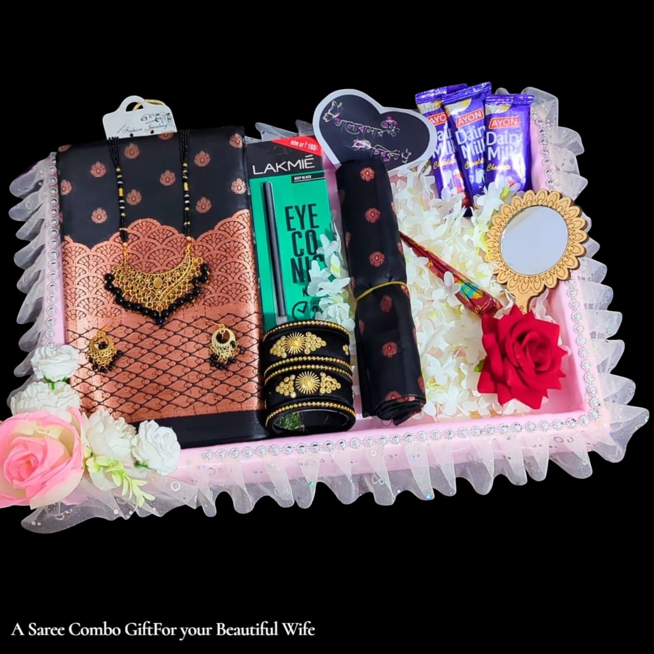 Surprise Your Wife with a Katan Saree & Jewelry Gift Box