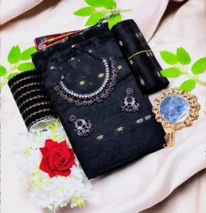 Black Jamdani Saree Gift Box for Wife -স্পেশাল গিফট কম্বো