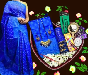 Elegant Blue jamdani Saree Gift Set - Best gift for your wife